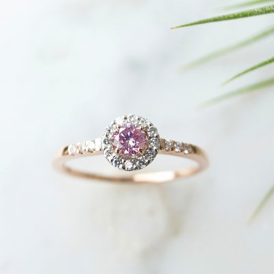 画像2: The RING Fancy Intense Purplish Pink   0.156ct SI2 中央宝石研究所ソーティング付
