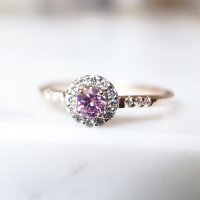 The RING Fancy Intense Purplish Pink   0.156ct SI2 中央宝石研究所ソーティング付