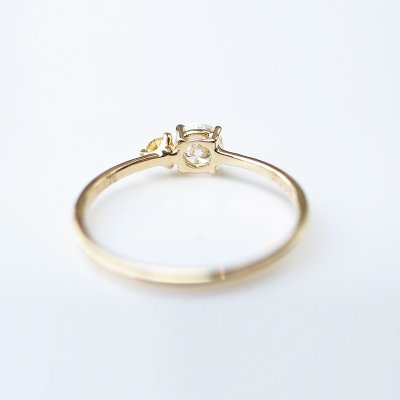 画像4: The RING D/VVS1/0.358ct &  FancyIntenseYellow/SI2/ 0.076ct  中央宝石研究所ソーティング付