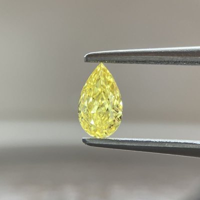 画像1: 裸石 0.362ct FANCY VIVID YELLOW(天然) VS2 中央宝石研究所ソーティング付