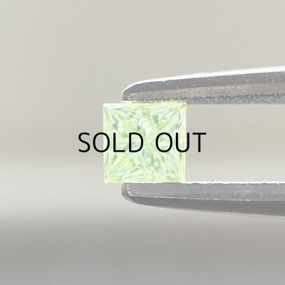 画像1: 裸石 0.140ct Fancy Yellow Green VS2中央宝石研究所ソーティング付