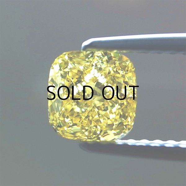 画像2: 1.046ct Fancy Intense Yellow SI-2 中央宝石ソーティング付 (2)