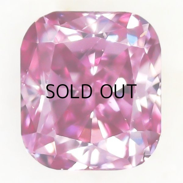 画像1: 裸石　0.051ct Fancy Vivid Purplish Pink SI-1 中央宝石ソーティング付 (1)